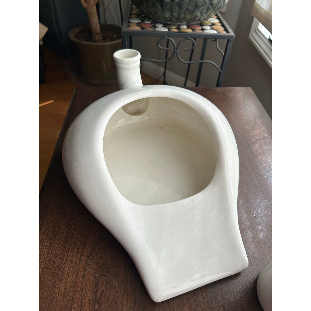 Antique Edwin Knowles White Porcelain Slipper Bedpan Urinal - Picture 5 of 9
